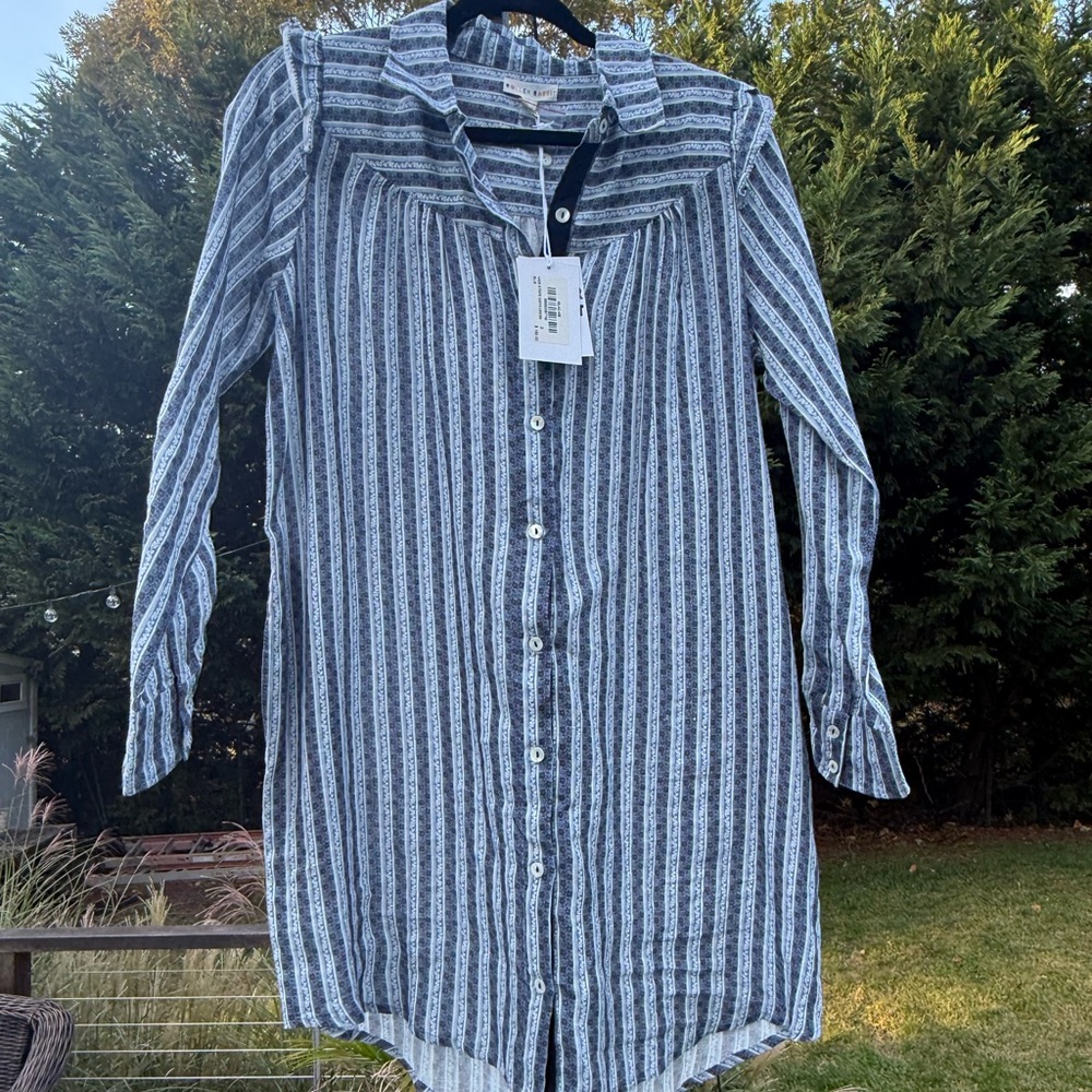 NWT Roller Rabbit Lace Stripe Darya Shirt Dress Ruffle - Small - Picture 6 of 10